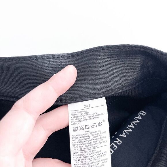 Banana Republic Womens High Rise Slim Coated Jeans Black Size 29 - Picture 5 of 9